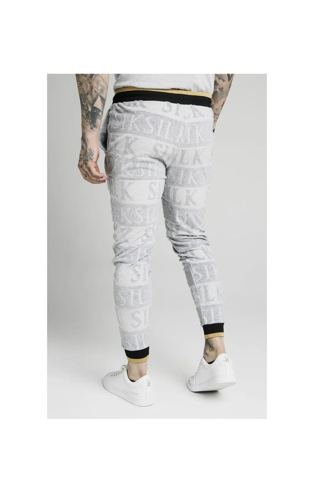 SikSilk Inverse Fitted Joggers - Grey,Black & Gold sold by Siksilk product image thumbnail 2