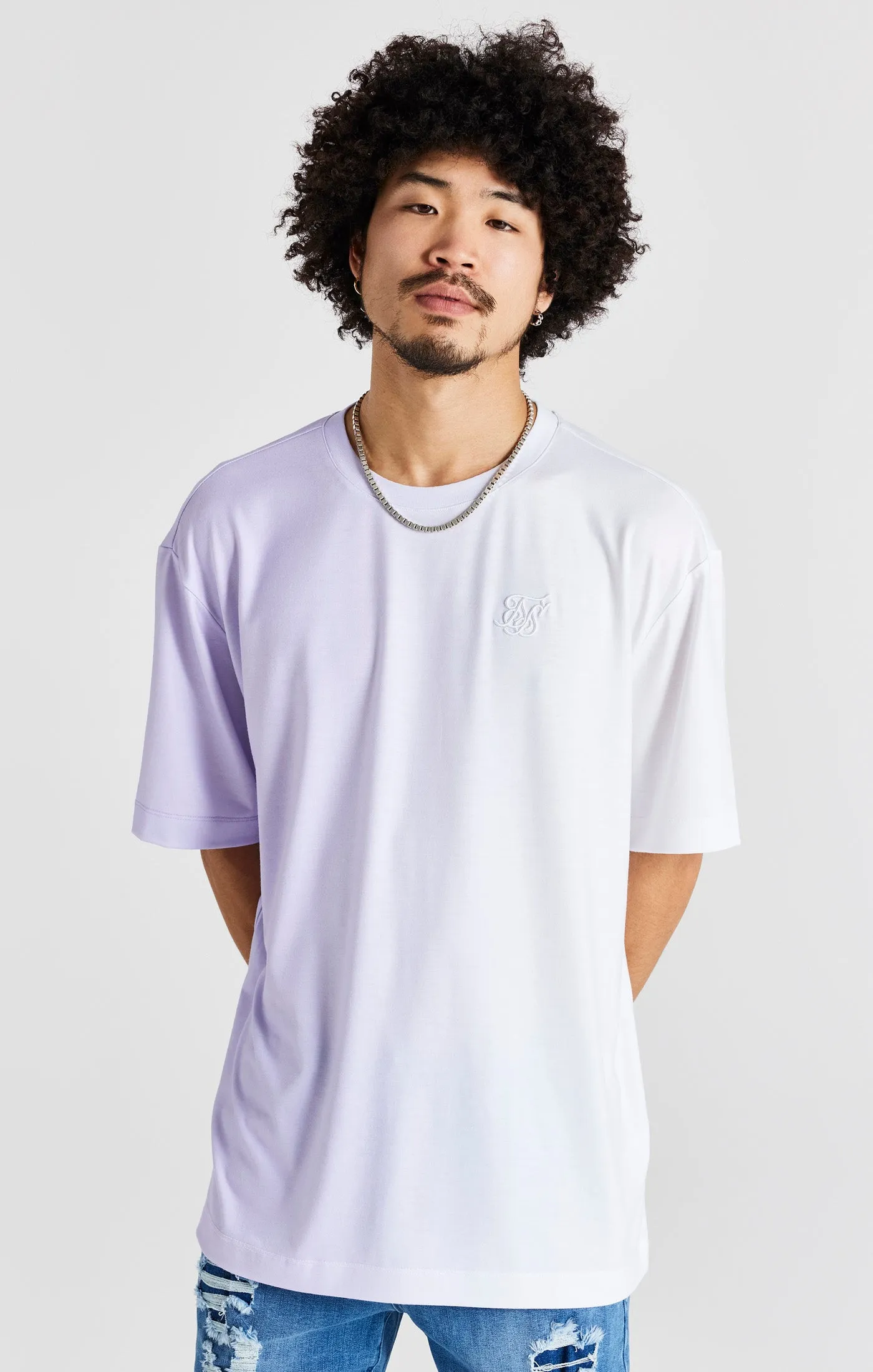 Purple Print Oversized Short Sleeve T-Shirt sold by Siksilk product image thumbnail 5