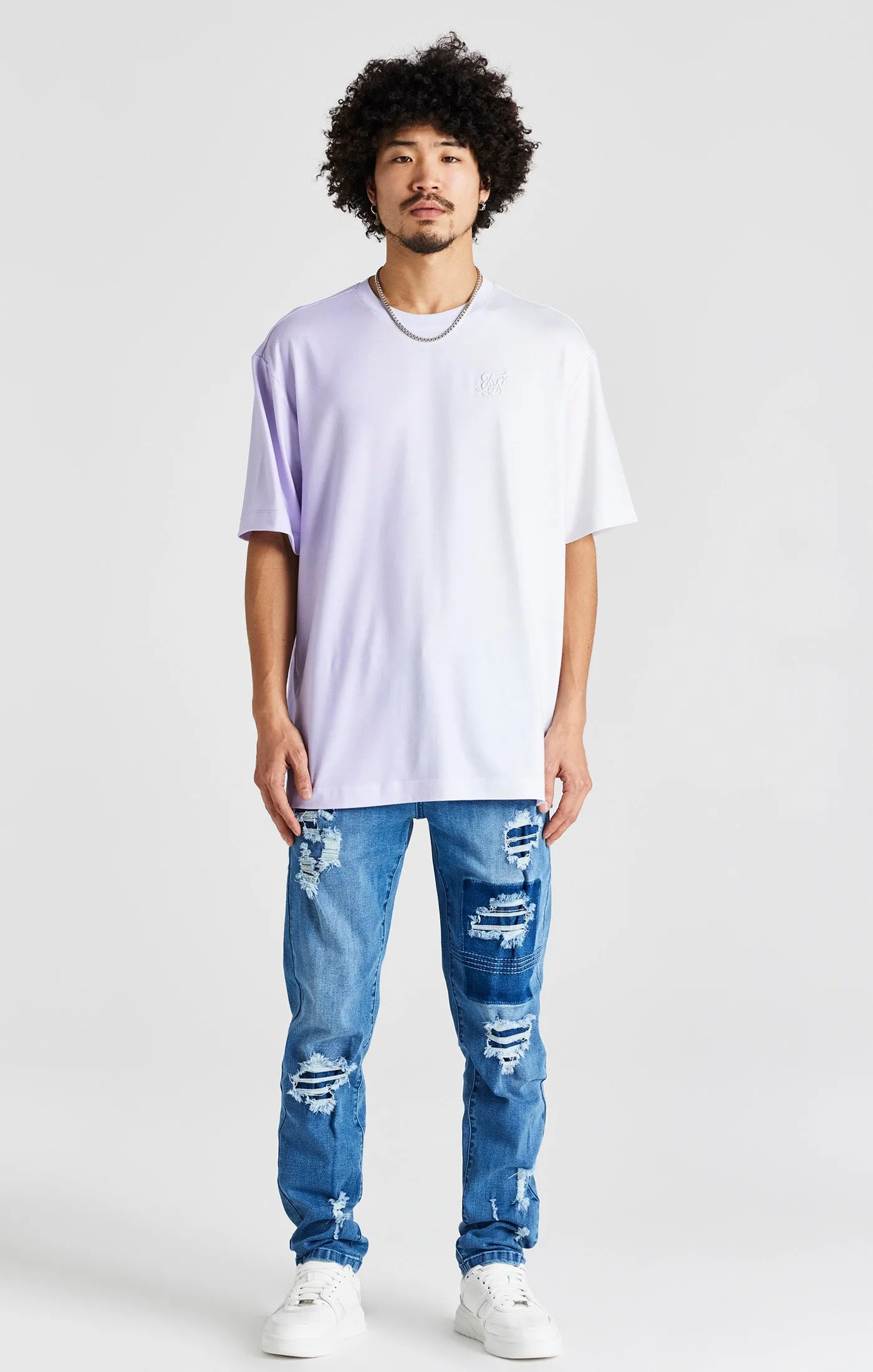 Purple Print Oversized Short Sleeve T-Shirt sold by Siksilk product image thumbnail 3