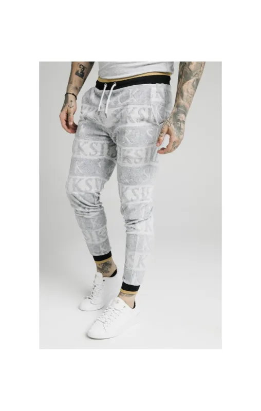 SikSilk Inverse Fitted Joggers - Grey,Black & Gold sold by Siksilk