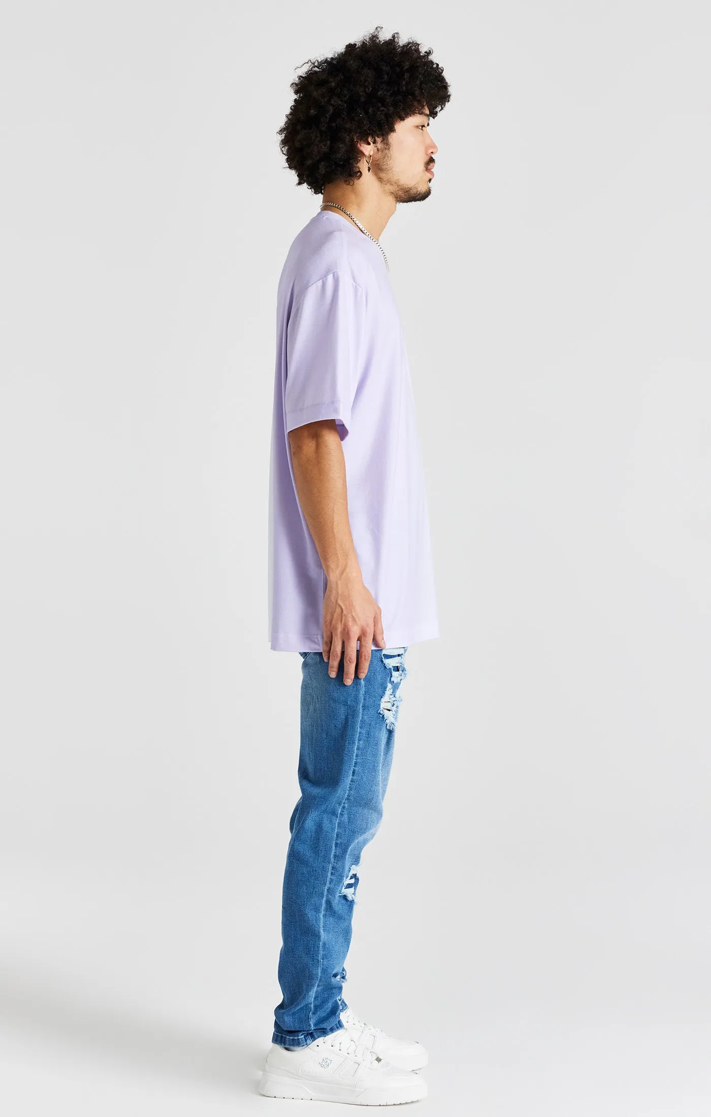 Purple Print Oversized Short Sleeve T-Shirt sold by Siksilk product image thumbnail 4