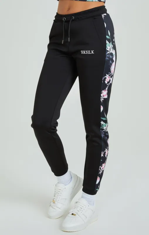 Black Floral Print Track Pant sold by Siksilk