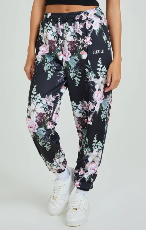 Black Floral Print Oversized Joggers made by Siksilk