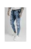 SikSilk Elasticated Waist Skinny Distressed Denim – Midstone Blue sold by Siksilk