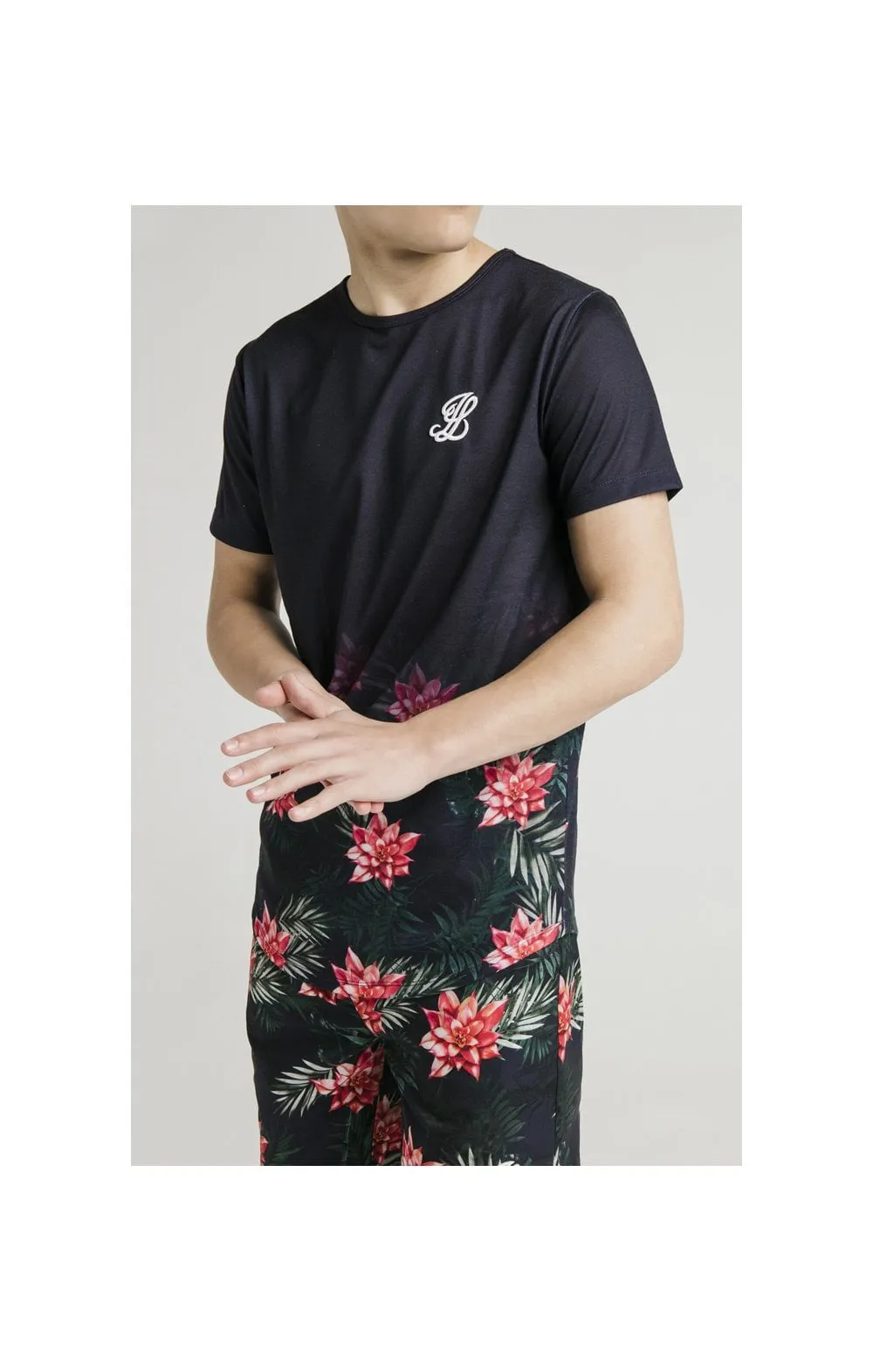 Illusive London Floral Fade Tee - Navy sold by Siksilk