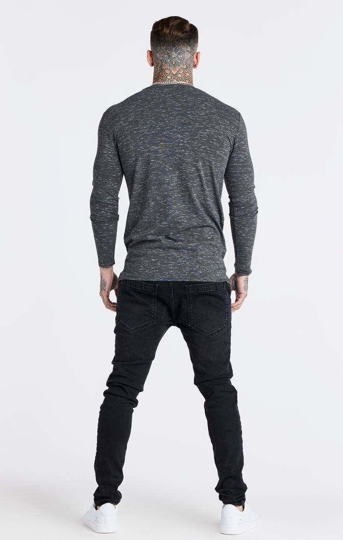 Black Long Sleeve Muscle Fit T-Shirt sold by Siksilk product image thumbnail 6