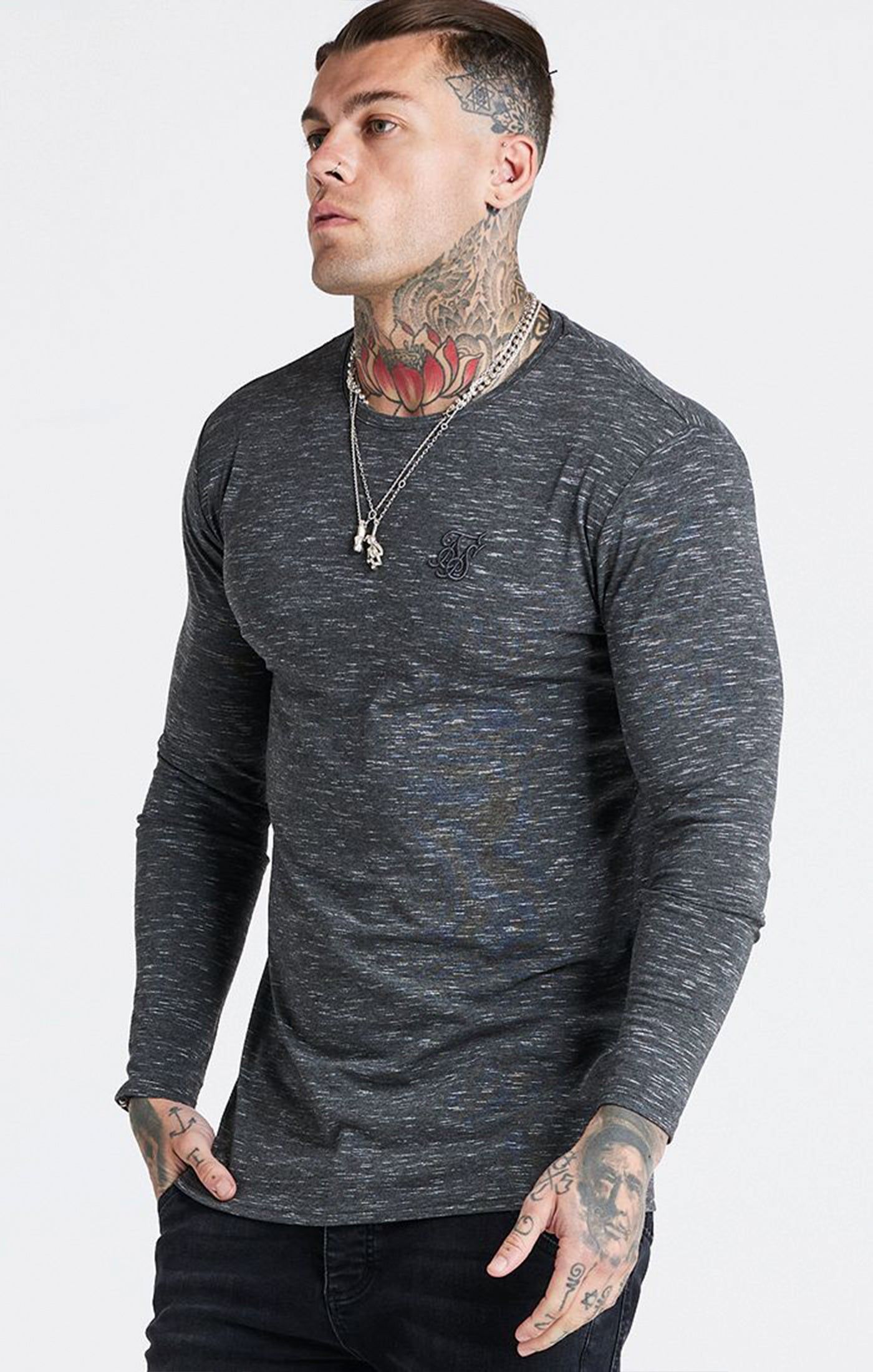Black Long Sleeve Muscle Fit T-Shirt sold by Siksilk