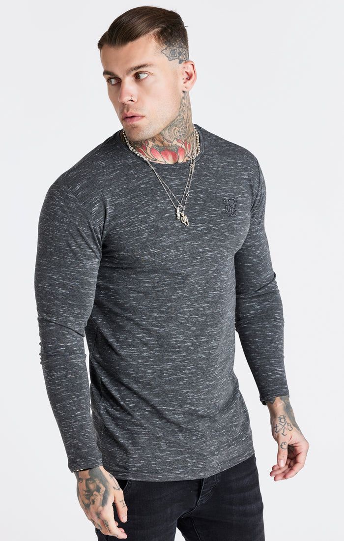 Black Long Sleeve Muscle Fit T-Shirt sold by Siksilk product image thumbnail 2