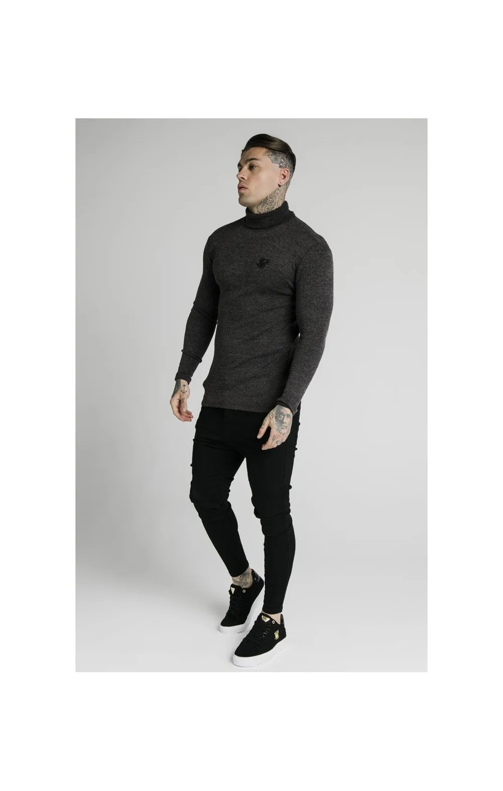 SikSilk Rib Turtle Neck - Jet Black sold by Siksilk product image thumbnail 5