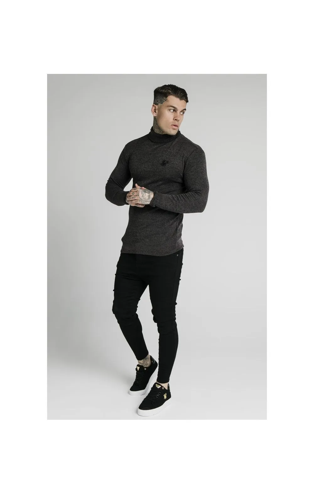 SikSilk Rib Turtle Neck - Jet Black sold by Siksilk product image thumbnail 3