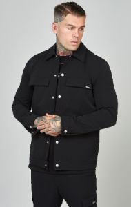 Black Utility Overshirt sold by Siksilk
