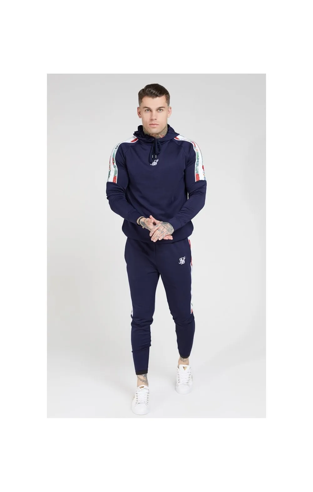 SikSilk Elasticated Cuff Panel Joggers – Navy sold by Siksilk product image thumbnail 4