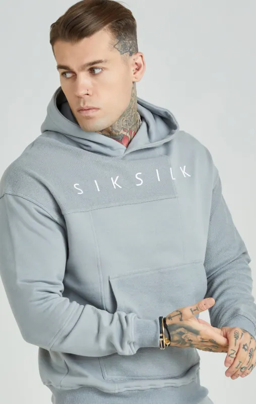 Light Grey Cut & Sew Relaxed Fit Hoodie sold by Siksilk
