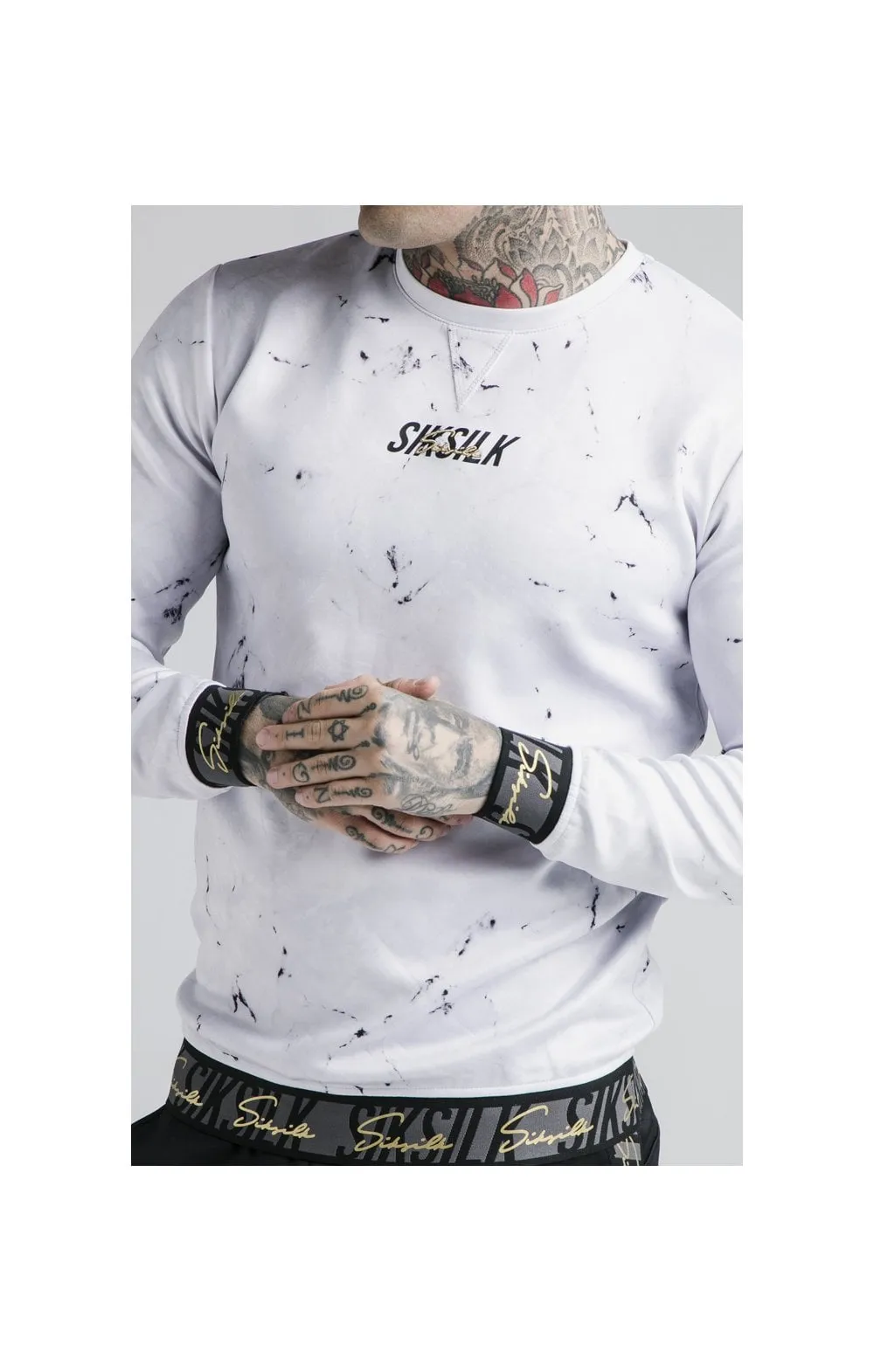 Siksilk Marble Crew Sweat - Grey & White sold by Siksilk product image thumbnail 2