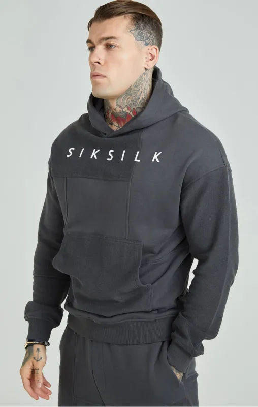 Dark Grey Cut & Sew Relaxed Fit Hoodie sold by Siksilk
