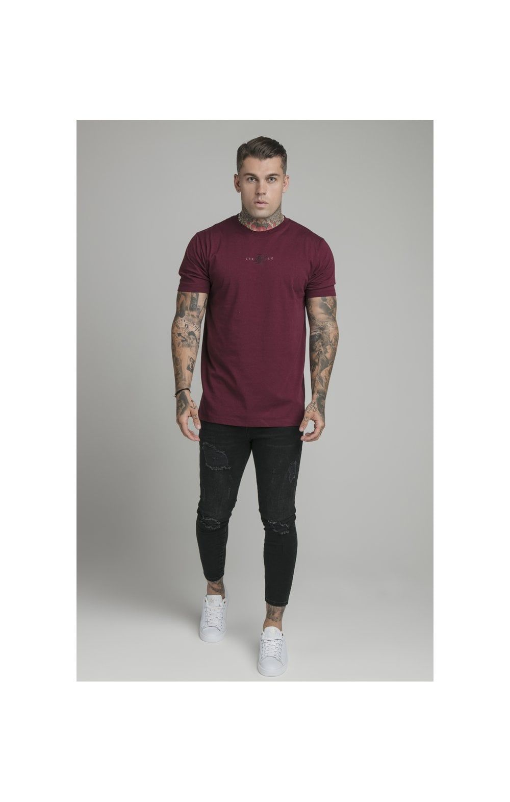 SikSilk Basic Tee - Burgundy sold by Siksilk product image thumbnail 5