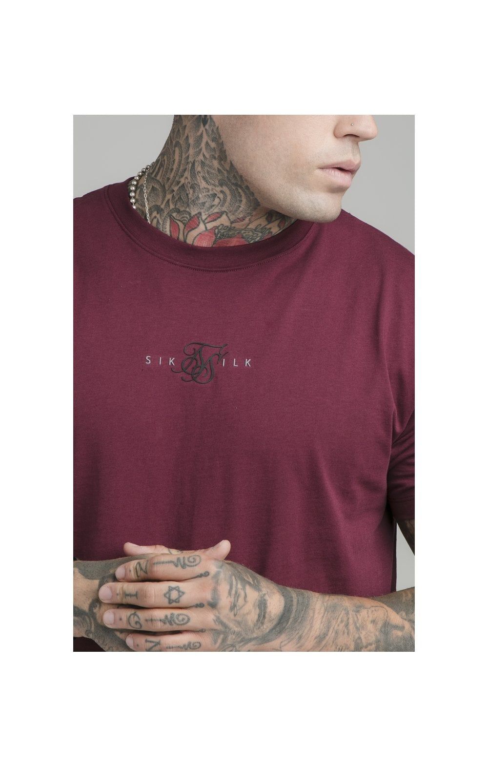 SikSilk Basic Tee - Burgundy sold by Siksilk product image thumbnail 2