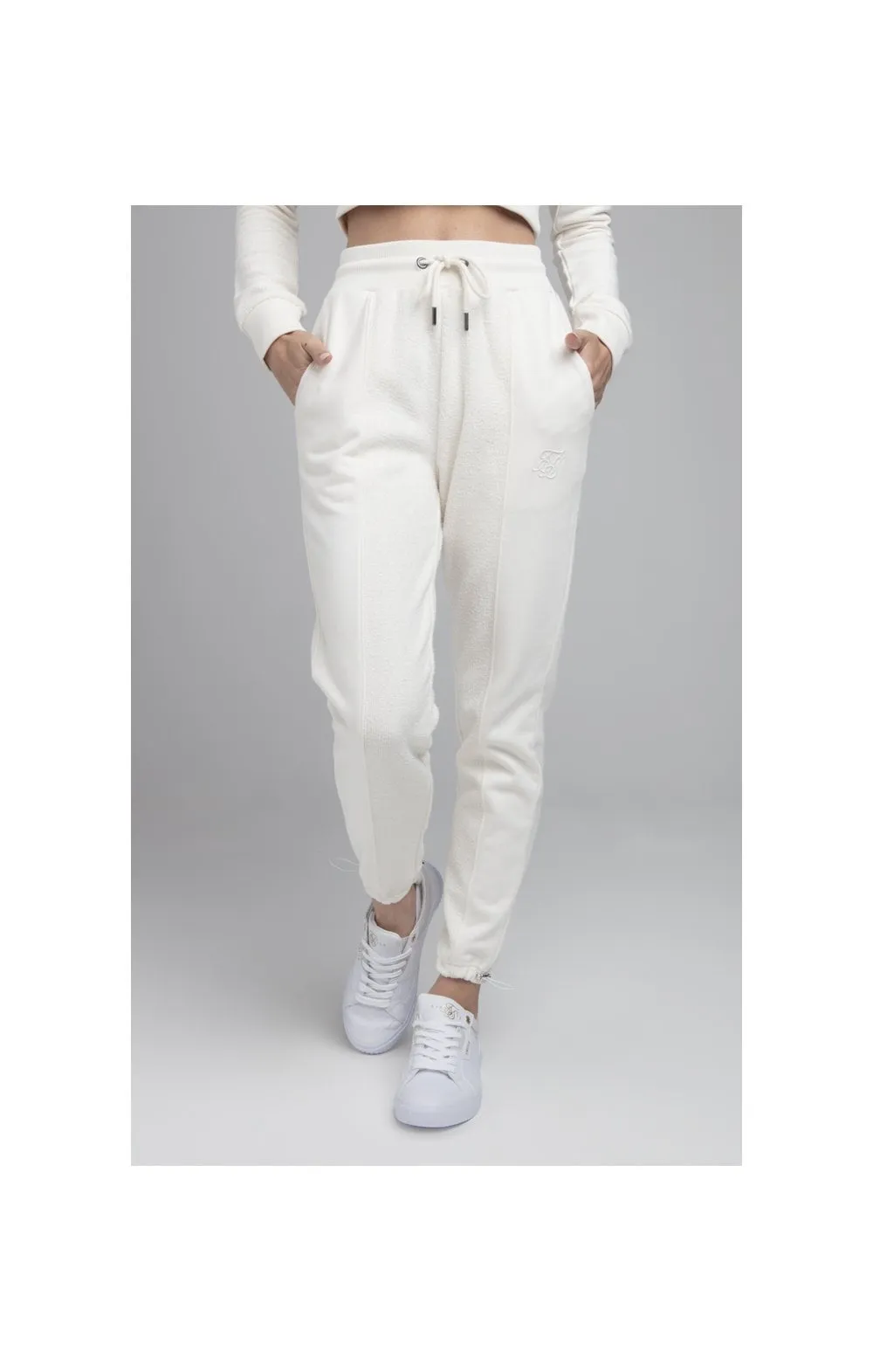 SikSilk Half & Half Track Pants - White sold by Siksilk