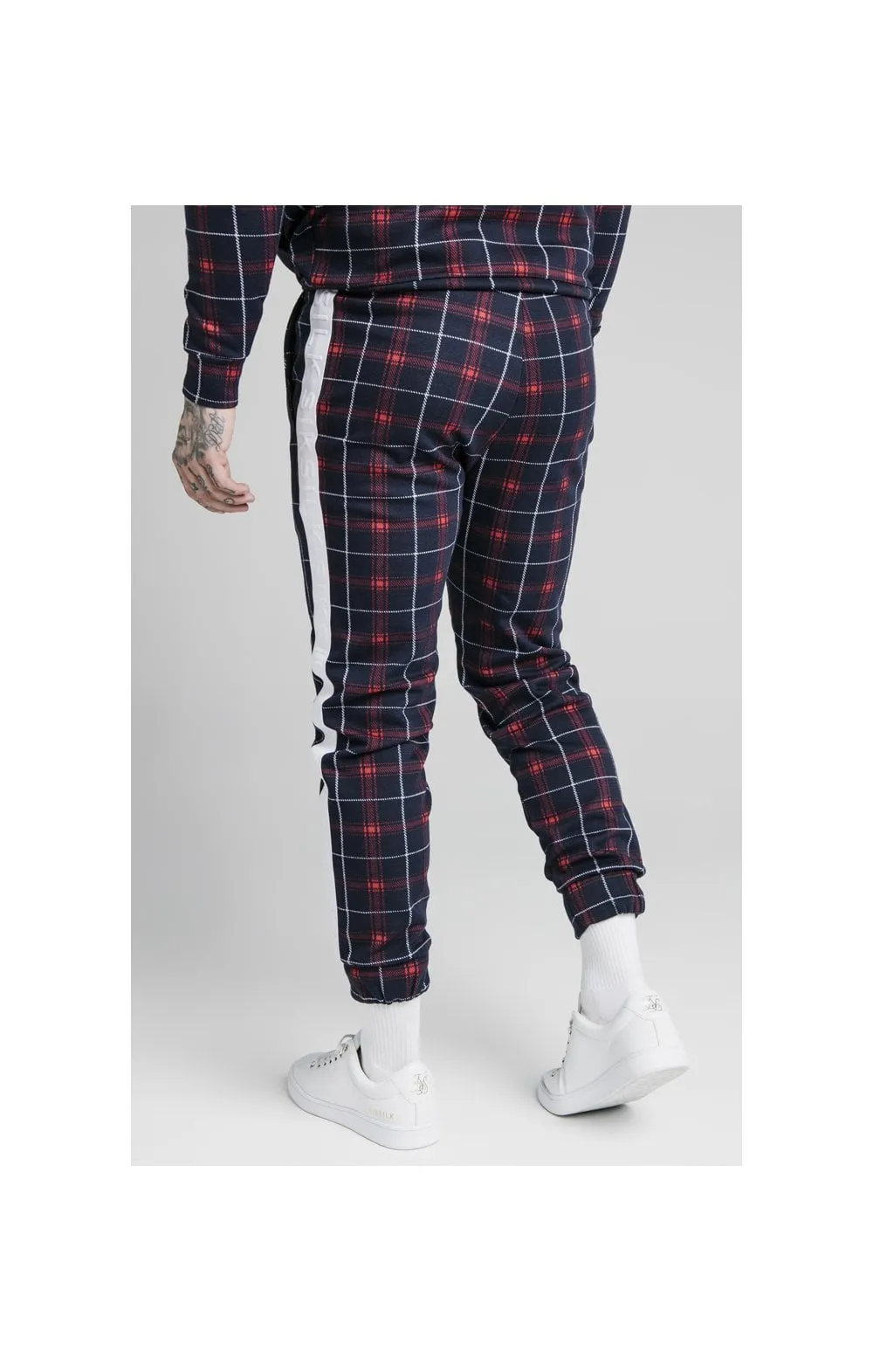 SikSilk Jacquard Check Cuffed Pant – Navy sold by Siksilk product image thumbnail 3