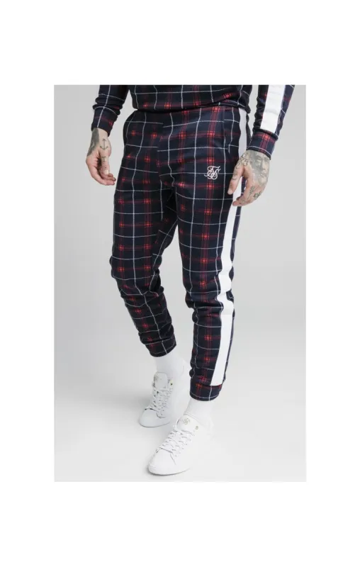 SikSilk Jacquard Check Cuffed Pant – Navy sold by Siksilk