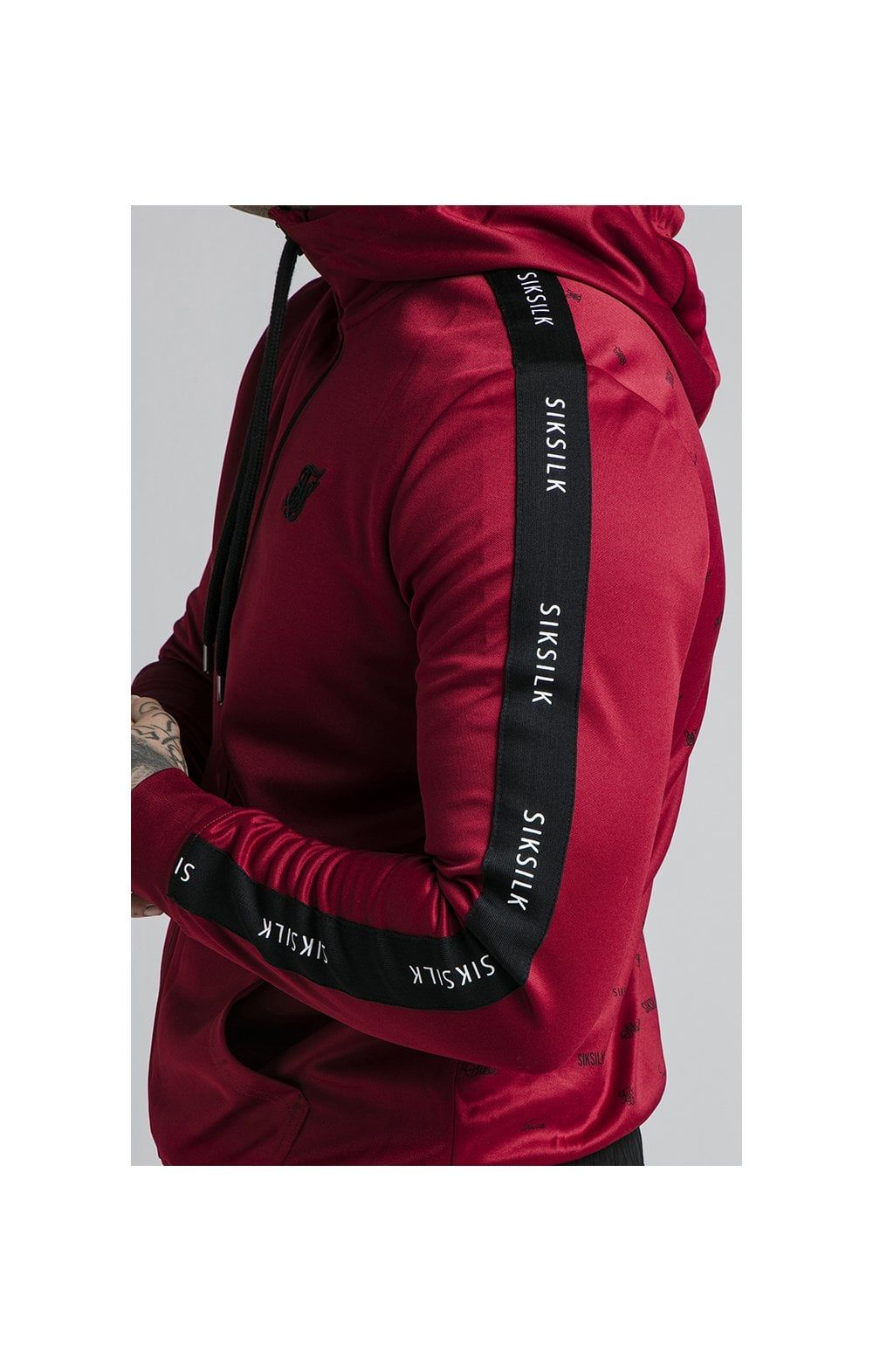 SikSilk Shadow Zip Through Hoodie - Deep Red & Black sold by Siksilk product image thumbnail 2
