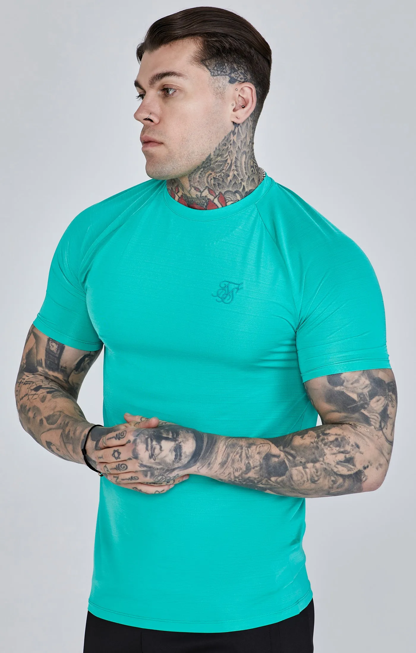 Green Muscle Fit T-Shirt sold by Siksilk