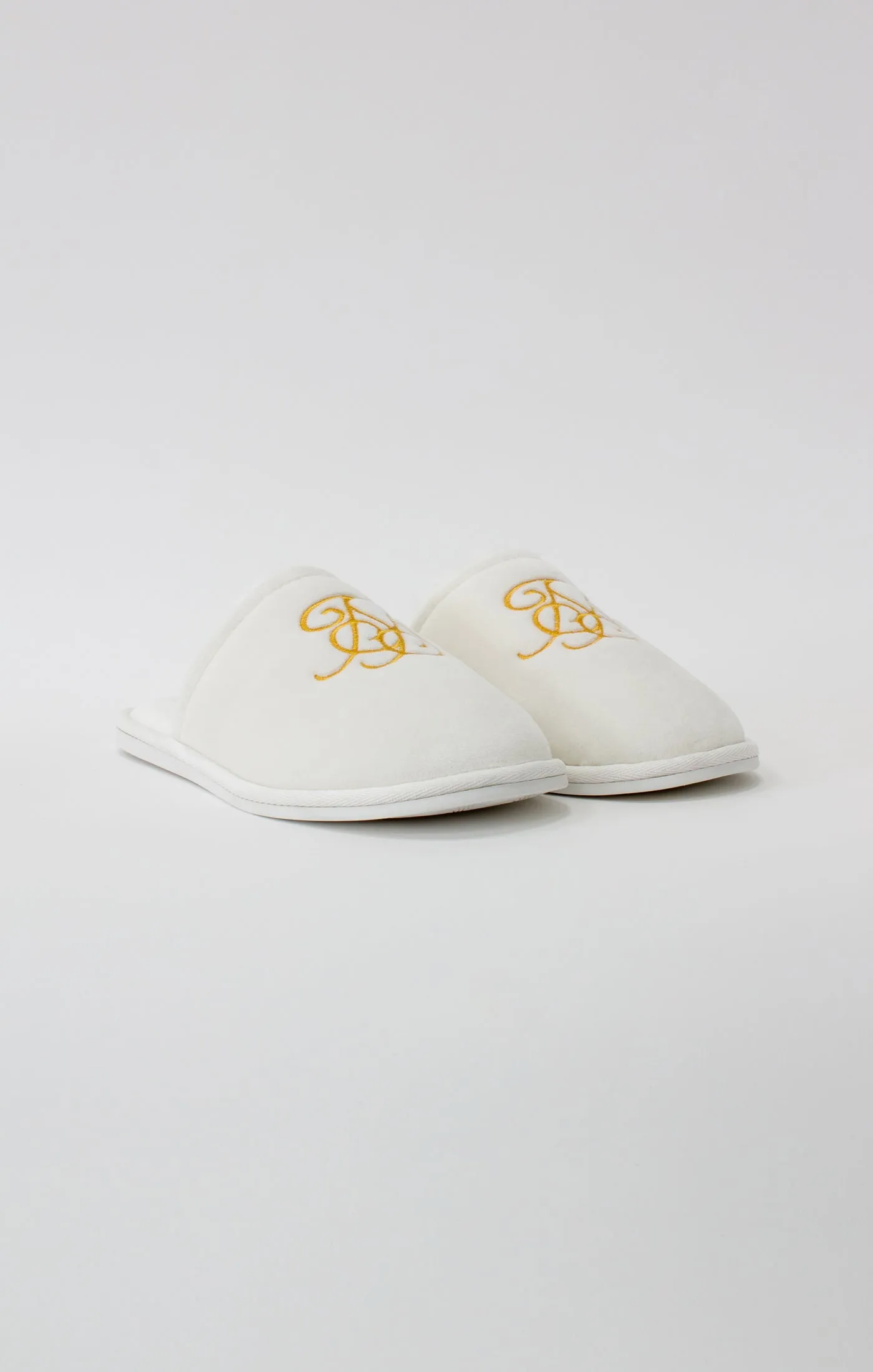White Slipper With Embroidered Logo sold by Siksilk product image thumbnail 2