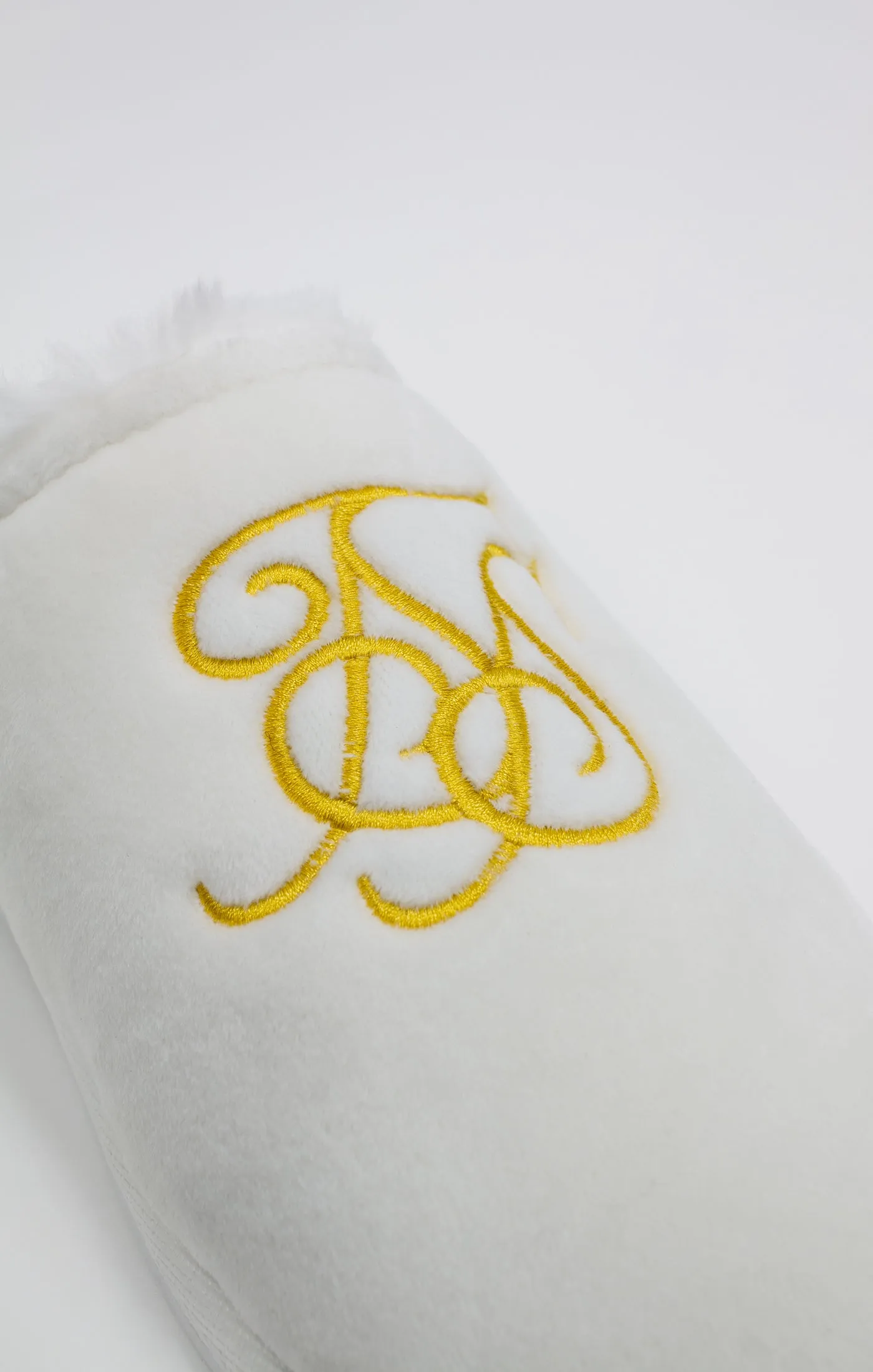 White Slipper With Embroidered Logo sold by Siksilk product image thumbnail 3
