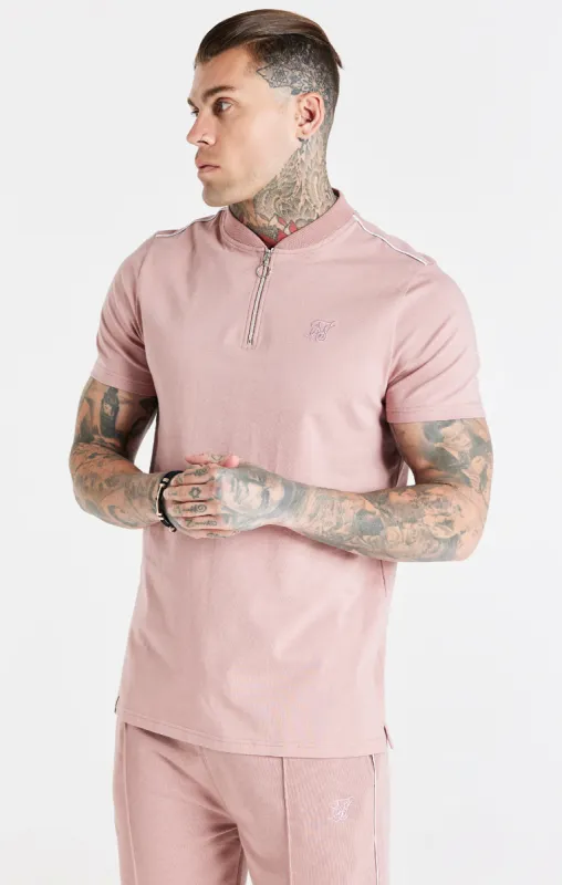 Dusty Pink Smart Baseball Collar T-Shirt sold by Siksilk