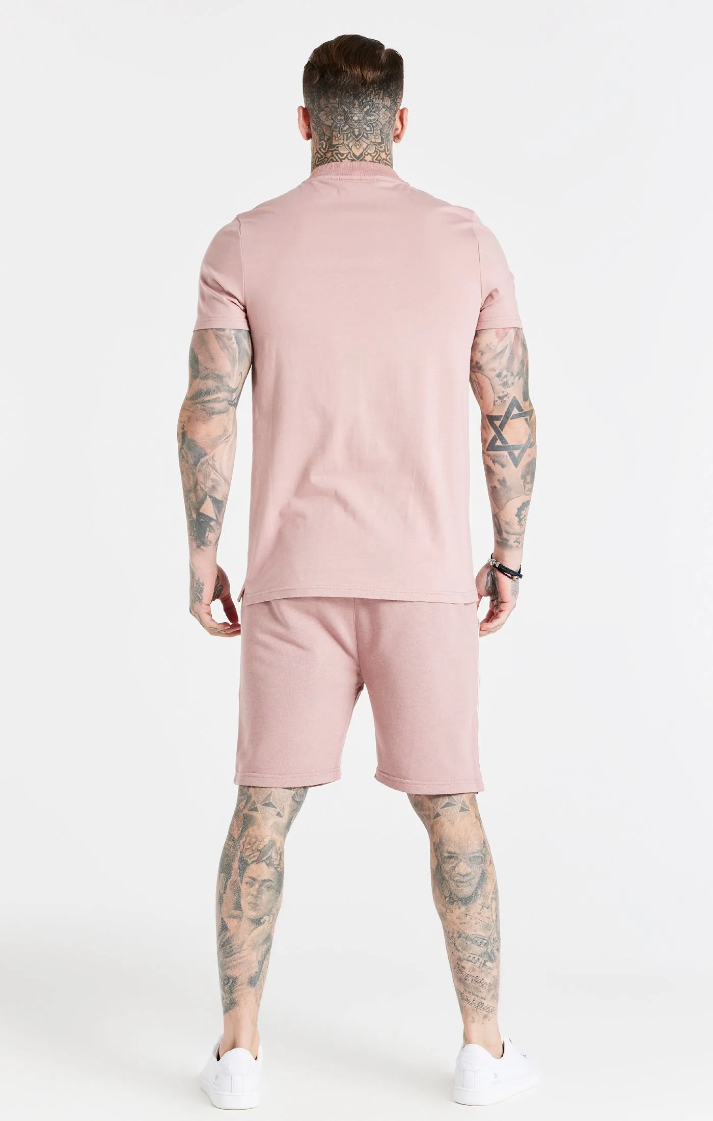 Dusty Pink Smart Baseball Collar T-Shirt sold by Siksilk product image thumbnail 5