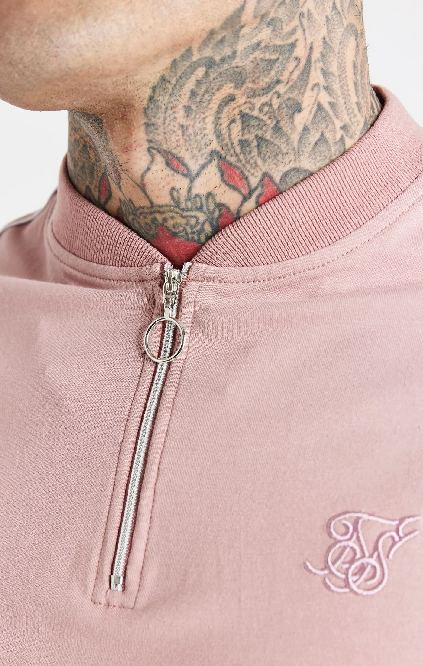 Dusty Pink Smart Baseball Collar T-Shirt sold by Siksilk product image thumbnail 2