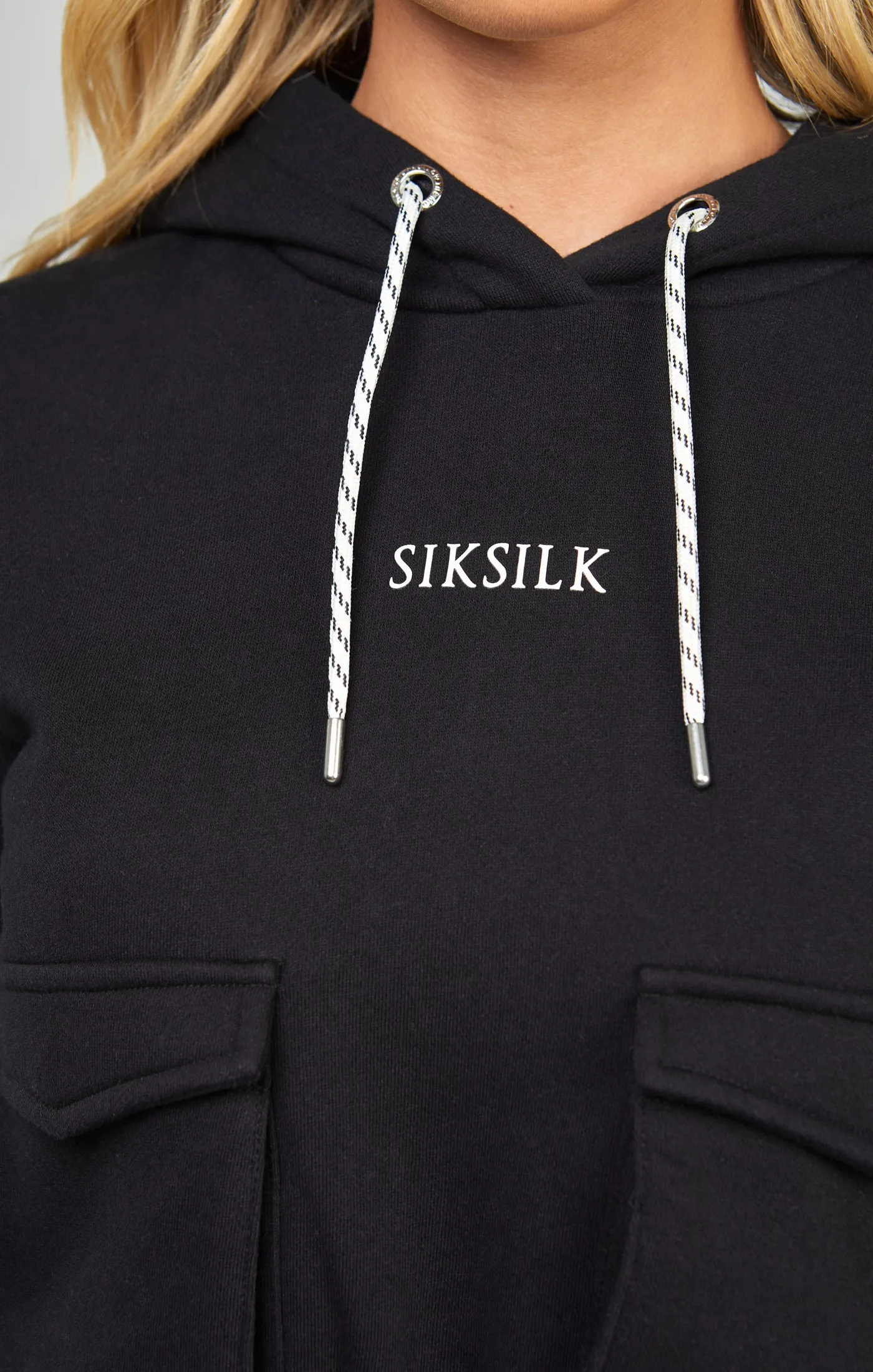 Black Cargo Pocket Hoodie sold by Siksilk product image thumbnail 2