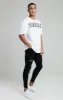 SikSilk Distressed Skinny Elasticated Jeans - Washed Black sold by Siksilk