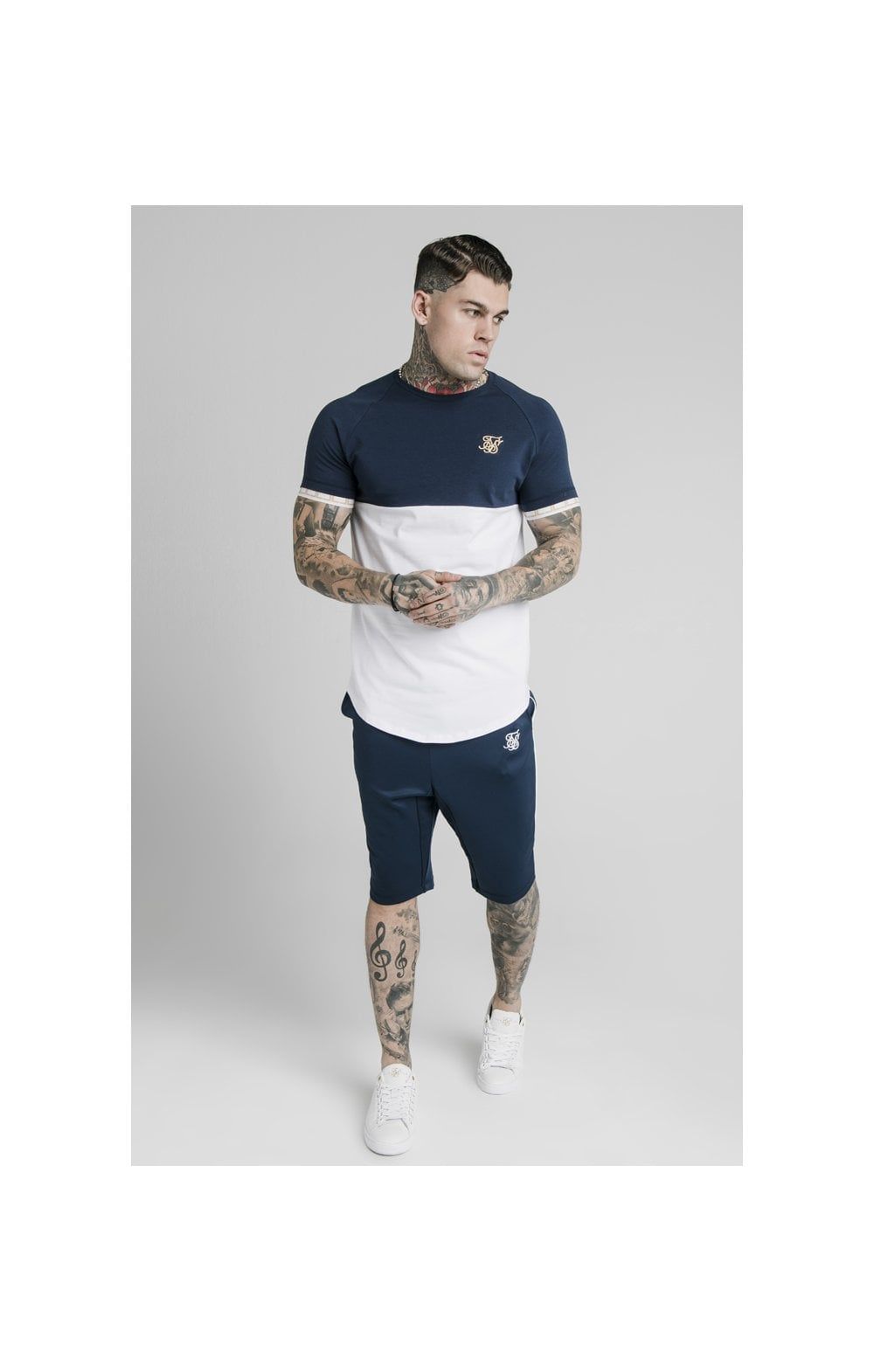 SikSilk S/S Cut & Sew Tech Tee - Navy & White sold by Siksilk product image thumbnail 2