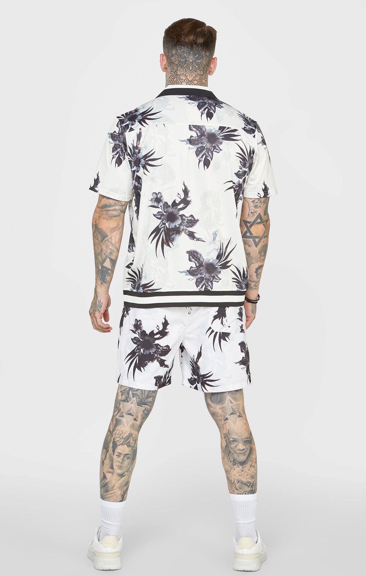 Ecru Retro Fire Bowling Shirt sold by Siksilk product image thumbnail 5