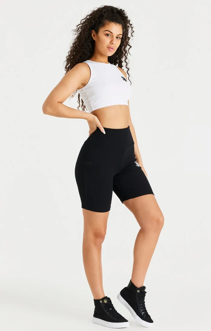 White Ribbed Racer Crop Bralette sold by Siksilk product image thumbnail 4