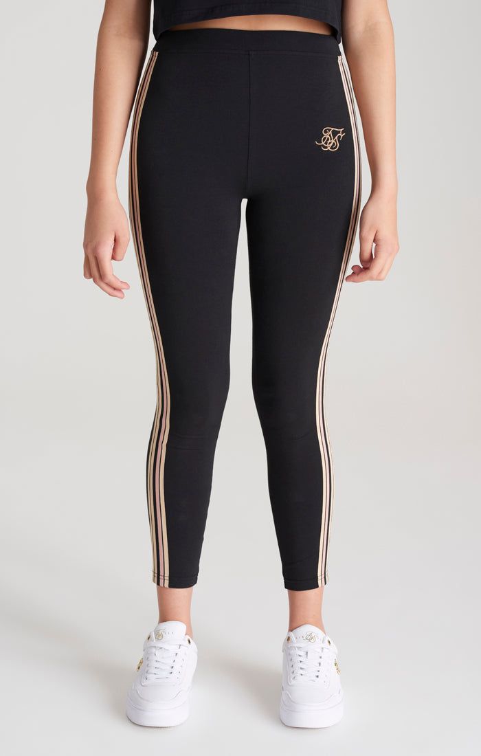 Girls Black Taped Legging sold by Siksilk