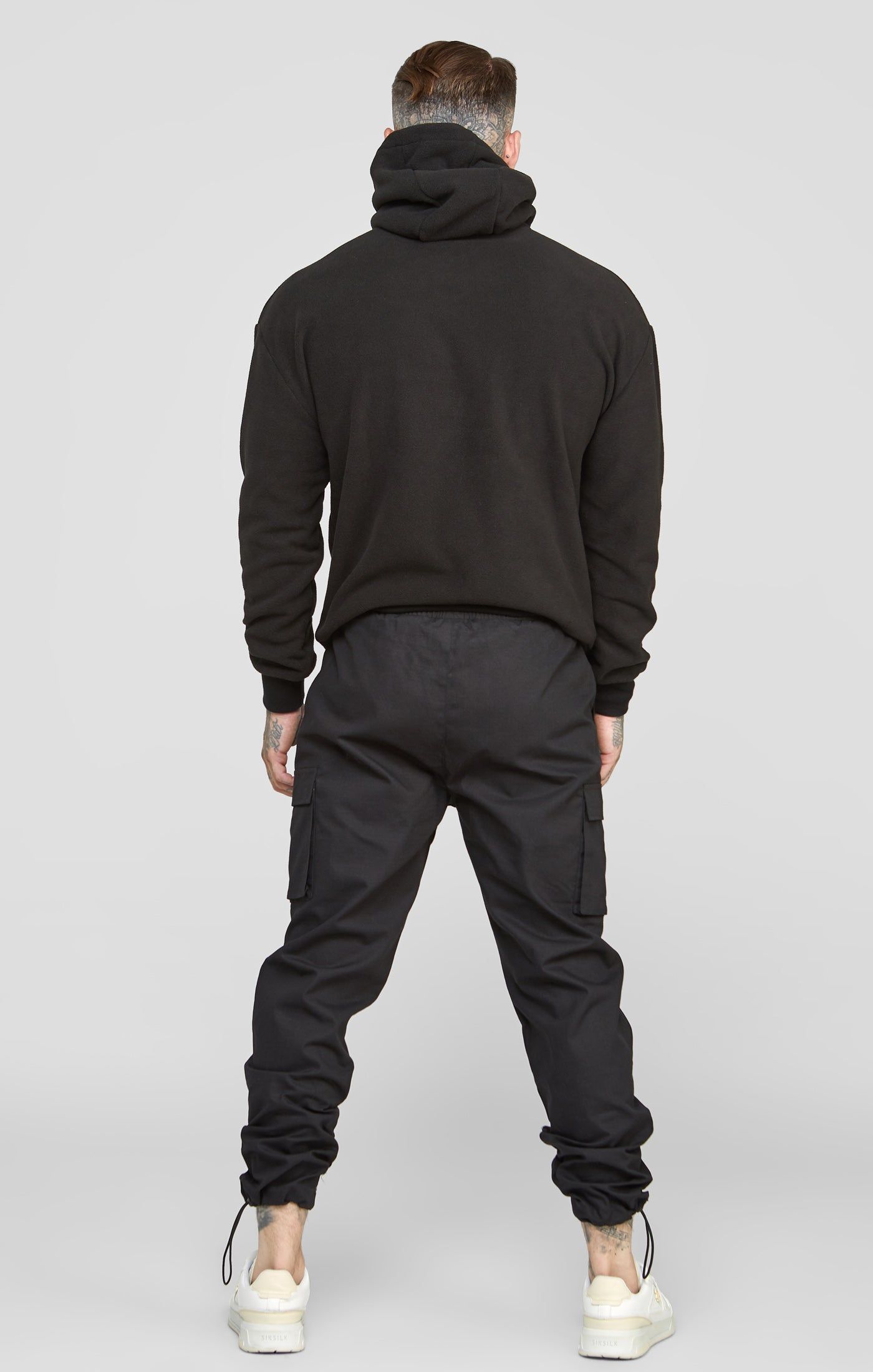 Black Cuffed Relaxed Fit Cargo Pant sold by Siksilk product image thumbnail 5