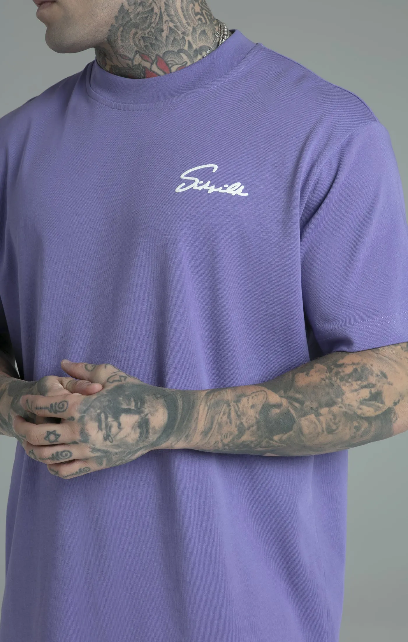 Purple Script T-Shirt sold by Siksilk product image thumbnail 3