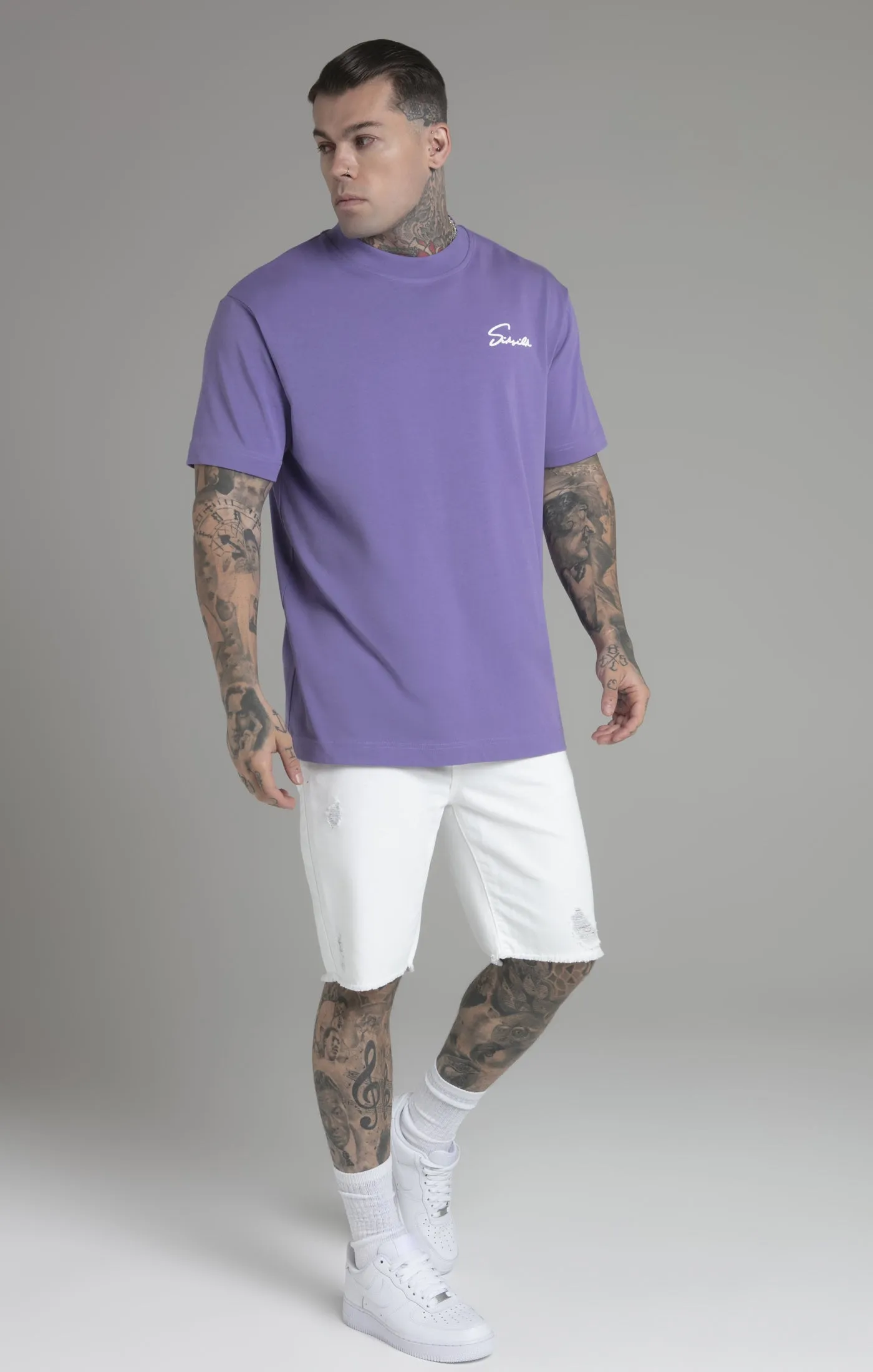 Purple Script T-Shirt sold by Siksilk product image thumbnail 4