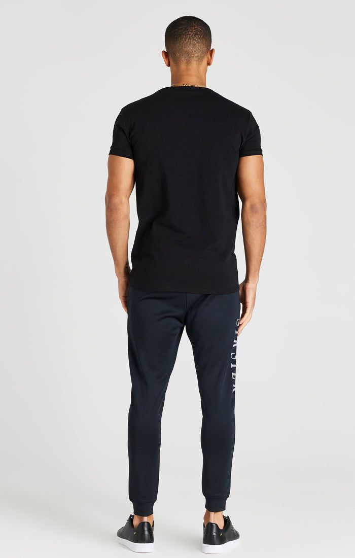 Black Printed Logo Muscle Fit T-Shirt sold by Siksilk product image thumbnail 5