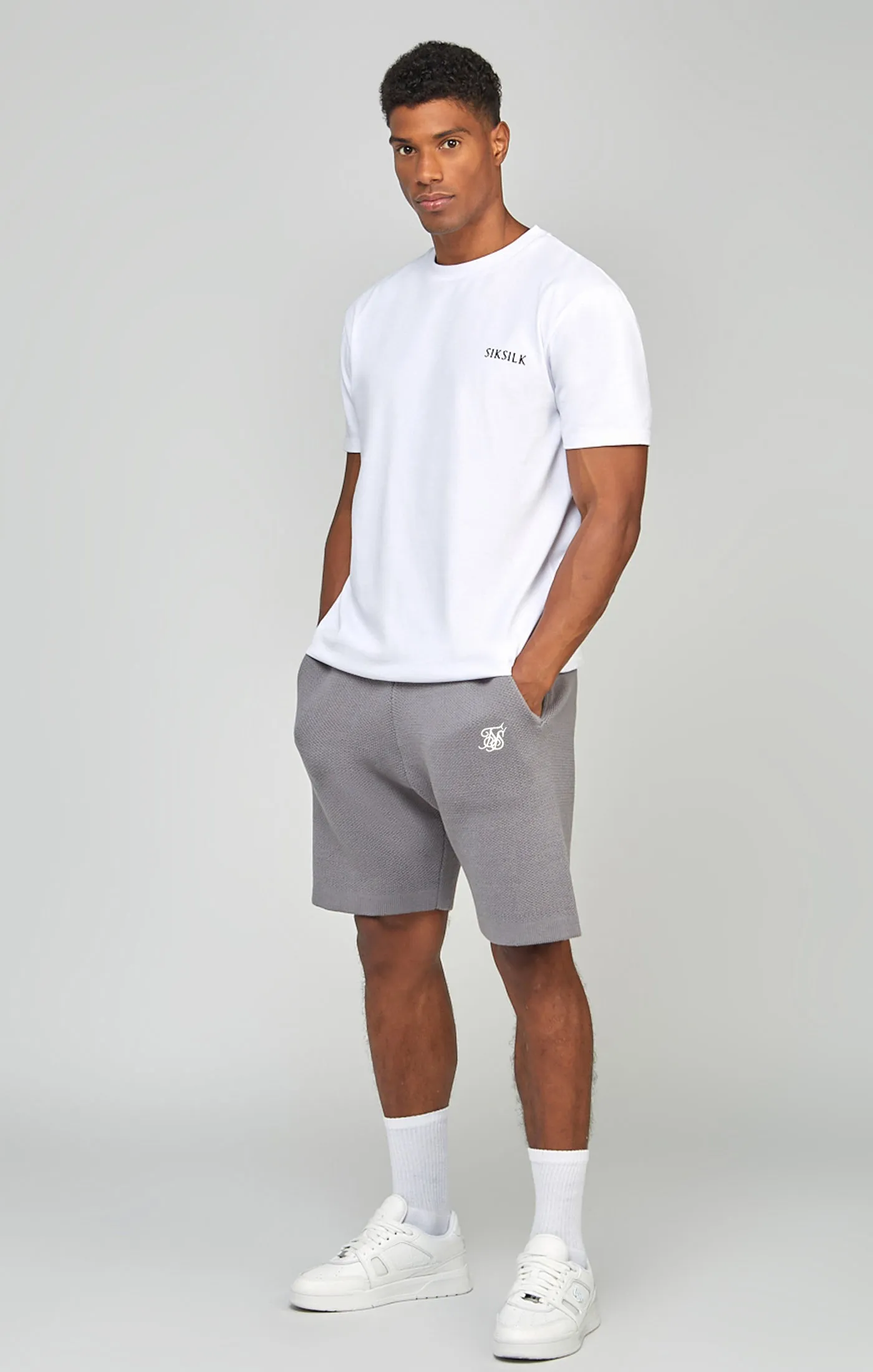 Grey Knitted Shorts sold by Siksilk product image thumbnail 2