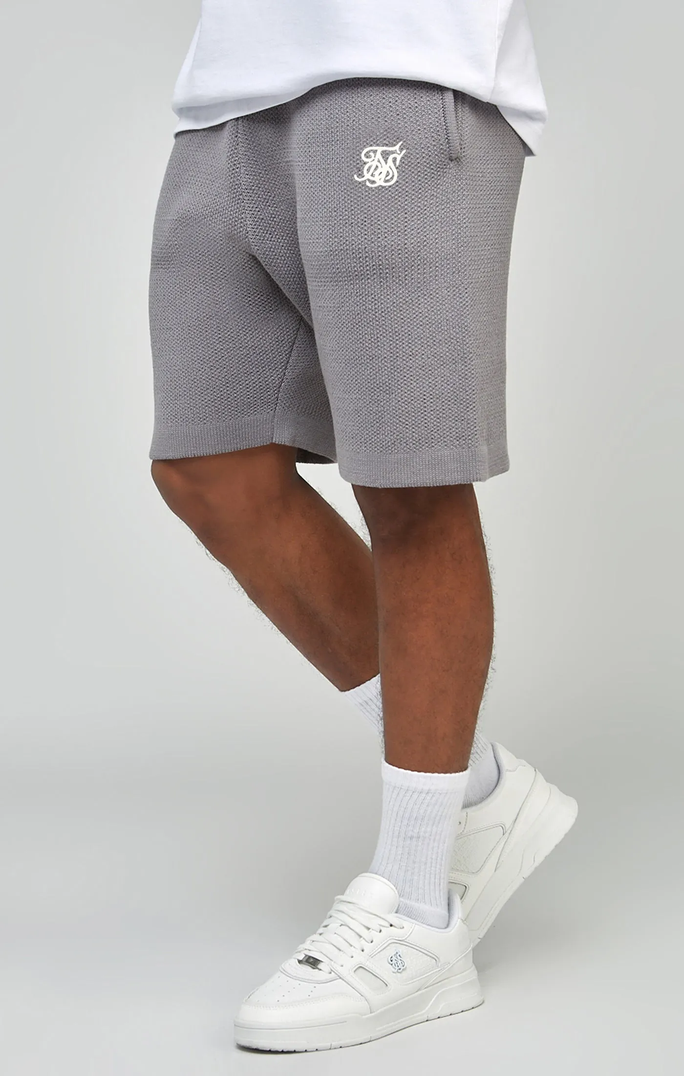 Grey Knitted Shorts sold by Siksilk