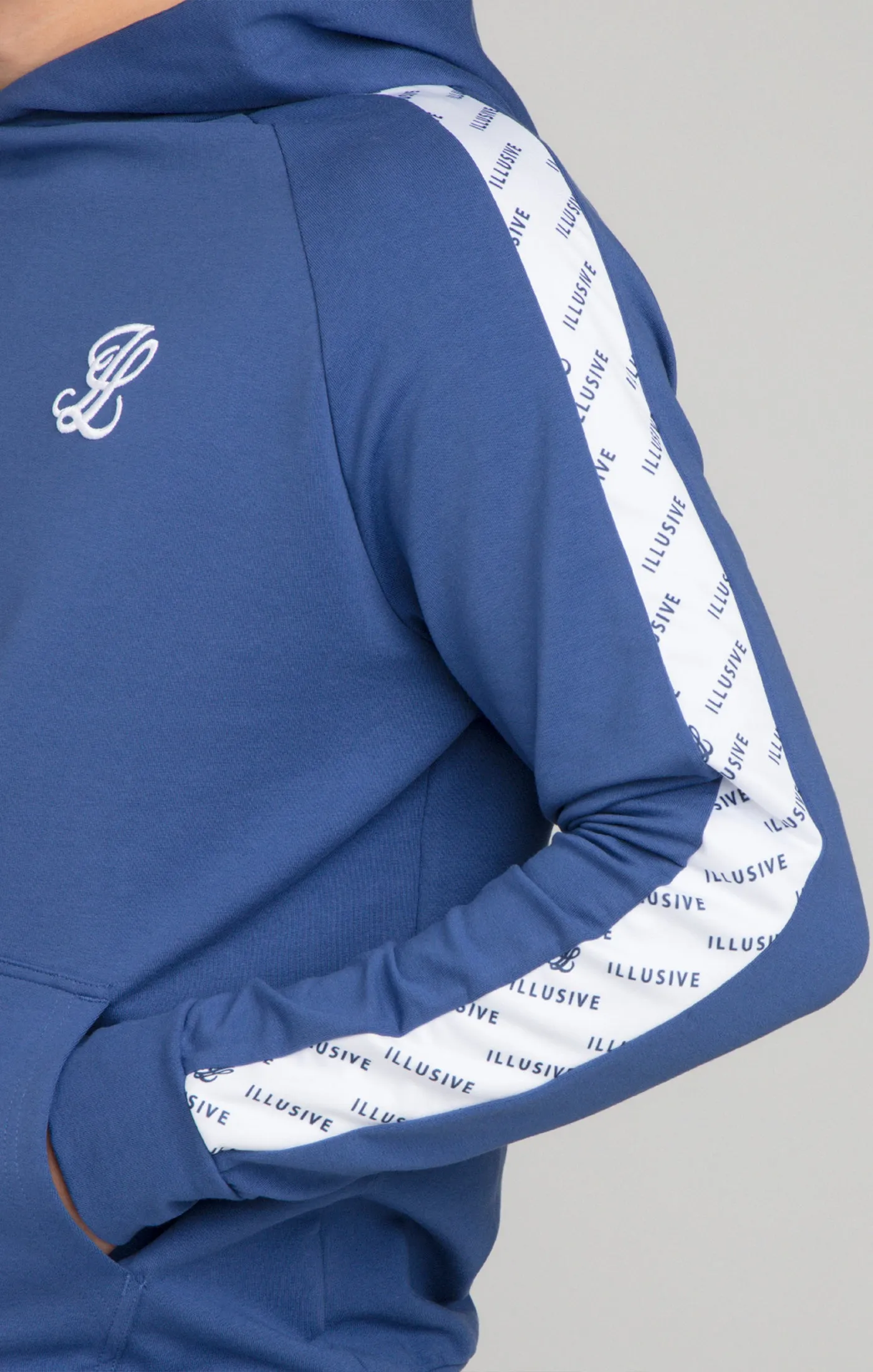 Illusive London AOP Panel Hoodie - Indigo sold by Siksilk product image thumbnail 2