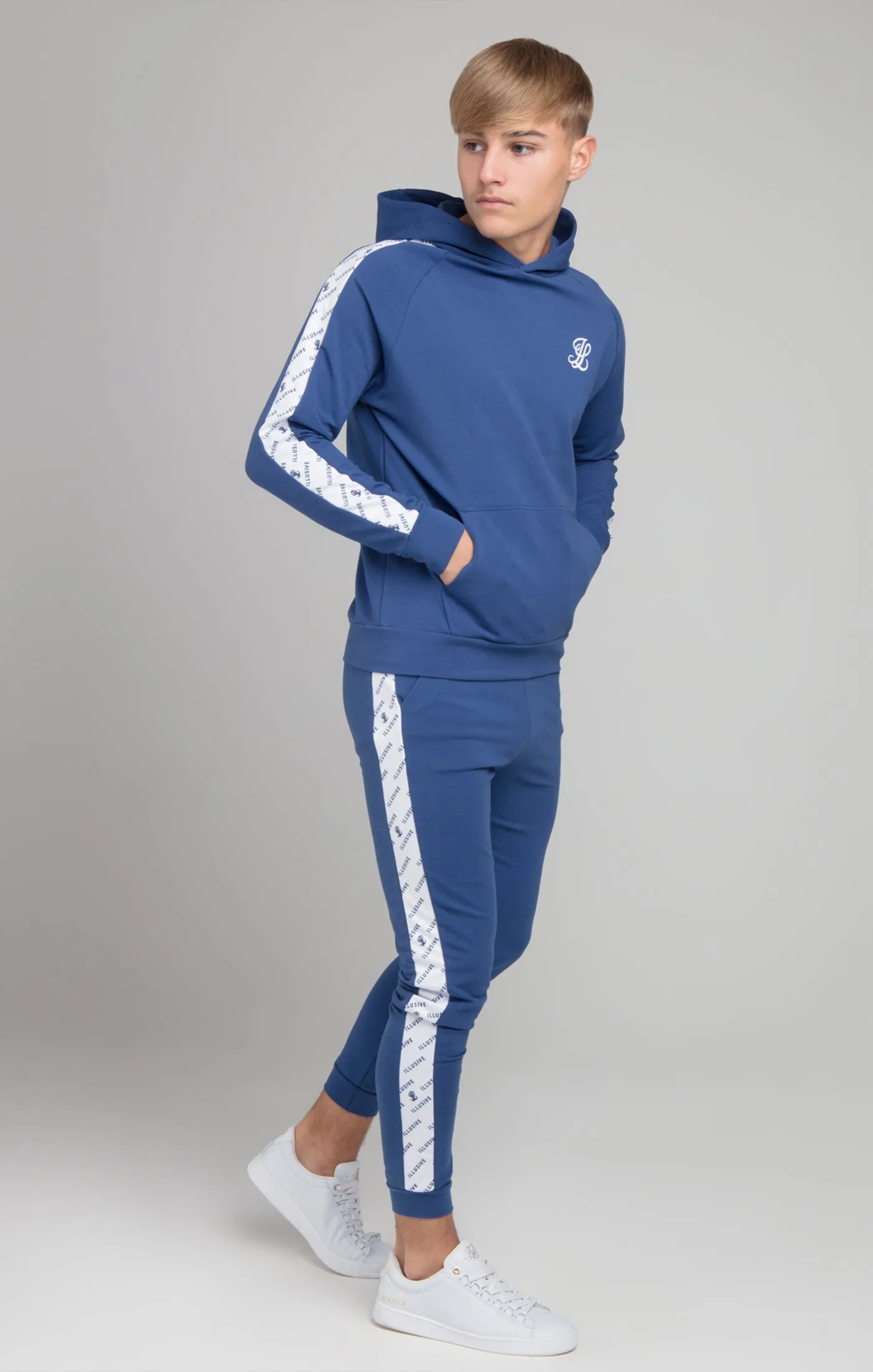 Illusive London AOP Panel Hoodie - Indigo sold by Siksilk product image thumbnail 3