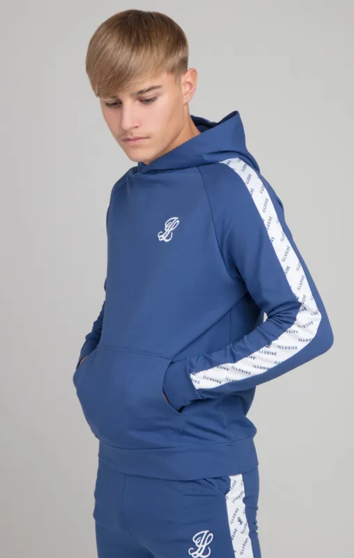 Illusive London AOP Panel Hoodie - Indigo sold by Siksilk
