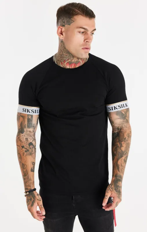 Black Elastic Cuff Raglan T-Shirt sold by Siksilk