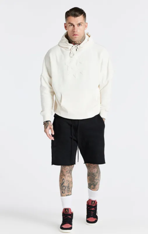 SikSilk X Steve Aoki Oversized Reverse Loopback Hoodie - Beige sold by Siksilk