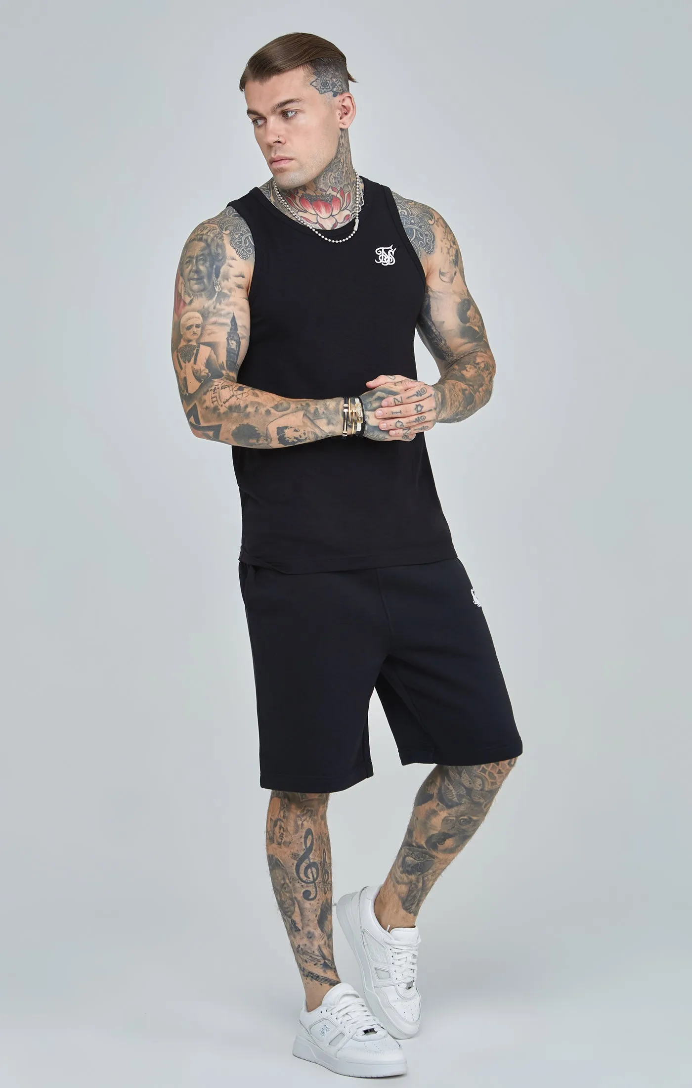 Black Essential Fleece Short sold by Siksilk product image thumbnail 2
