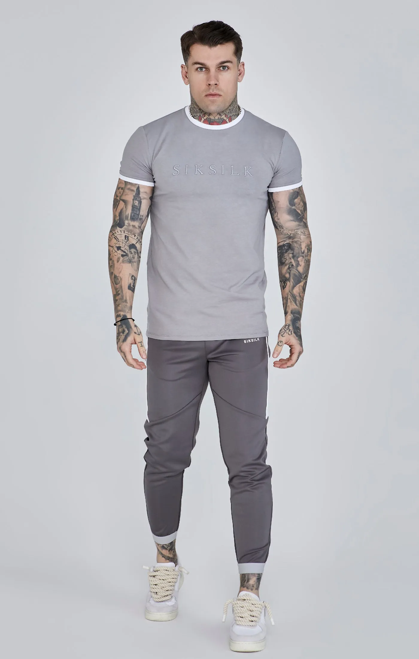 Grey Ringer T-Shirt sold by Siksilk product image thumbnail 2